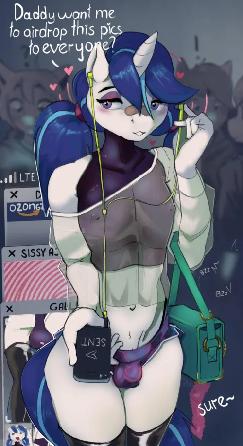 Daddy~ want me to airdrop pics to everyone here?  (drafthoof) by sus-cupcake-frosting