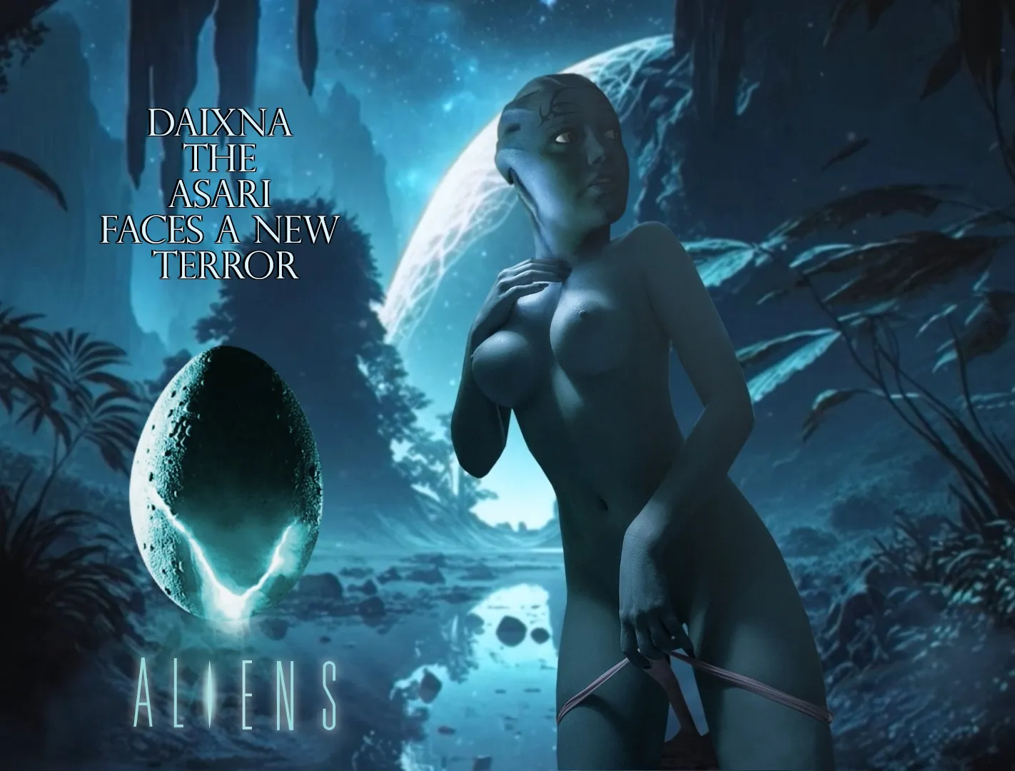 Daixna the Asari test pilot crash lands on a moon. Guess who the tenants are (Rastifan) posted by Rastifan