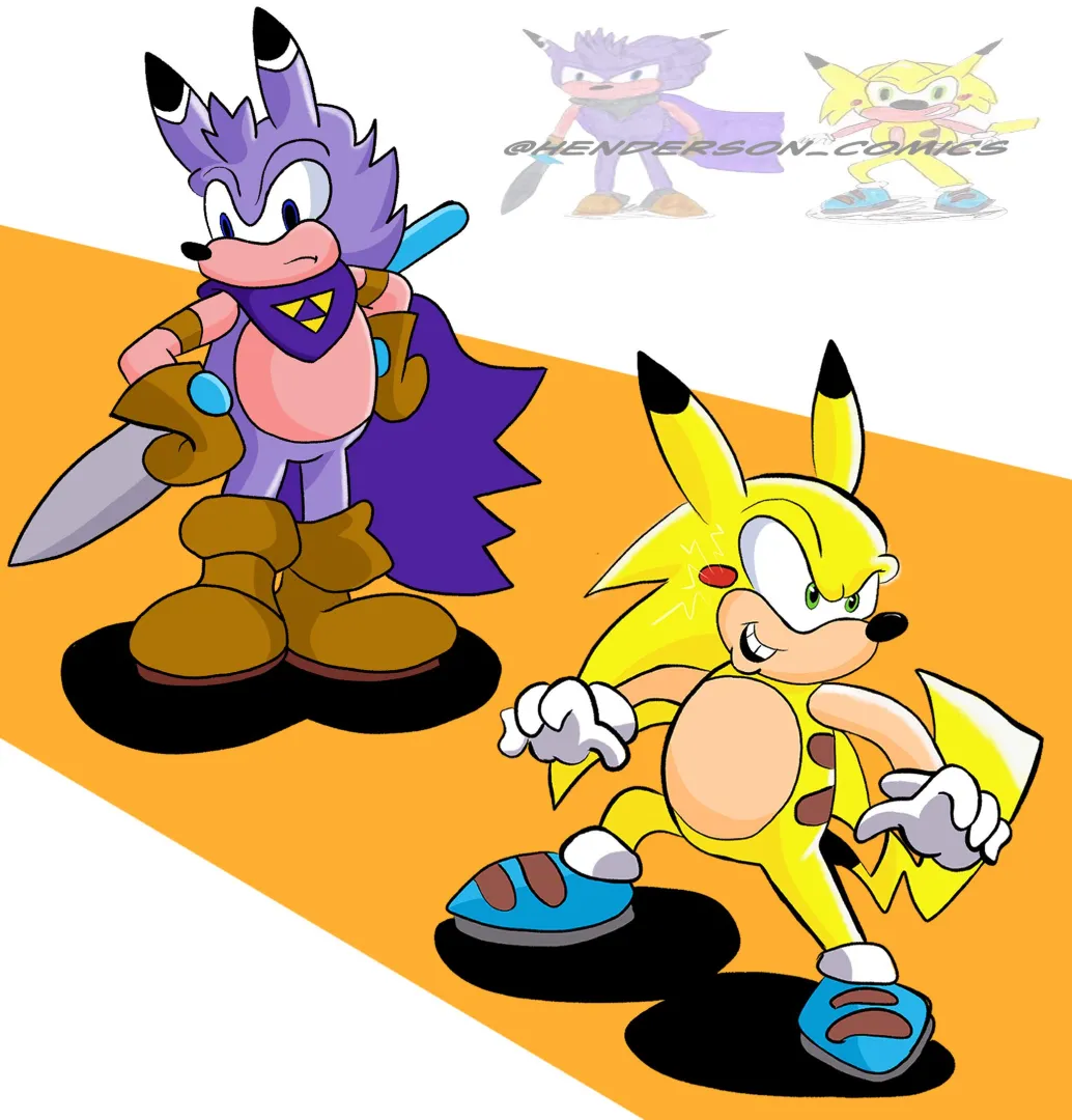 Darkbind and Sonichu posted by Henderson_Comics