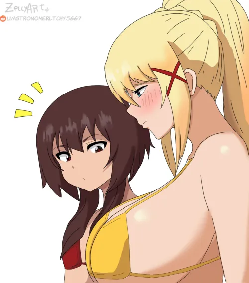 Darkness boobs size scares Megumin (Zelly - Me) by AstronomerItchy5667