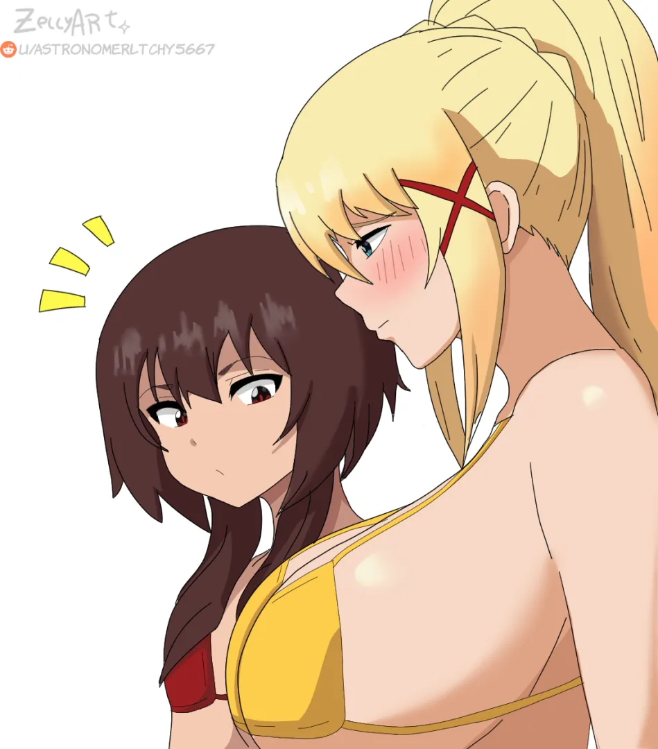 Darkness boobs size scares Megumin (Zelly - Me) posted by AstronomerItchy5667