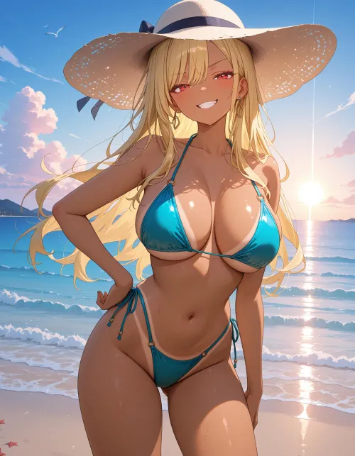 Dating a Gyaru MILF at a beach by Training-Gur7307