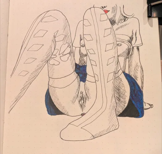 Day 34 - thigh high socks gets me every time! by BarbwireLemons