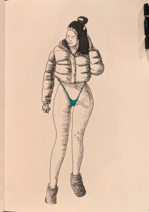 Day 39 - puffer jacket by BarbwireLemons