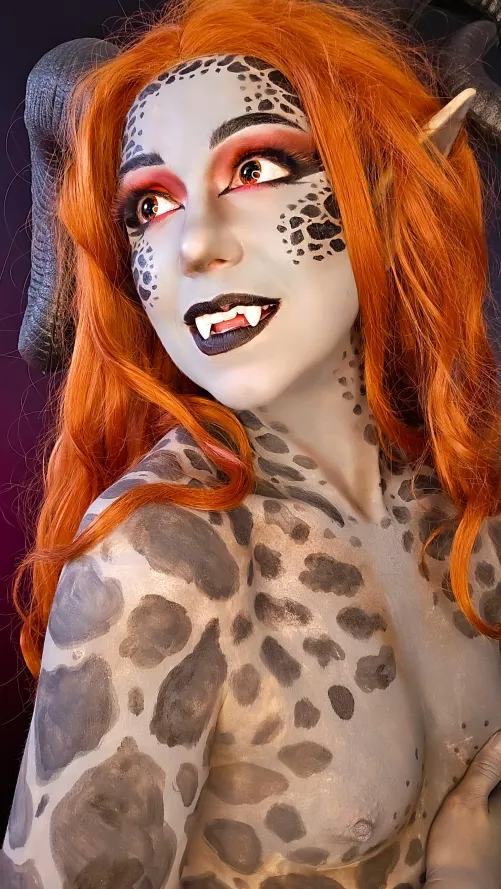 Demon Themed Body Paint by RoseiQuartz