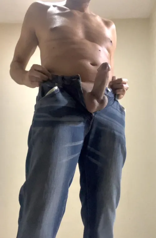 Denims bring out the hardest cock by joemaye13