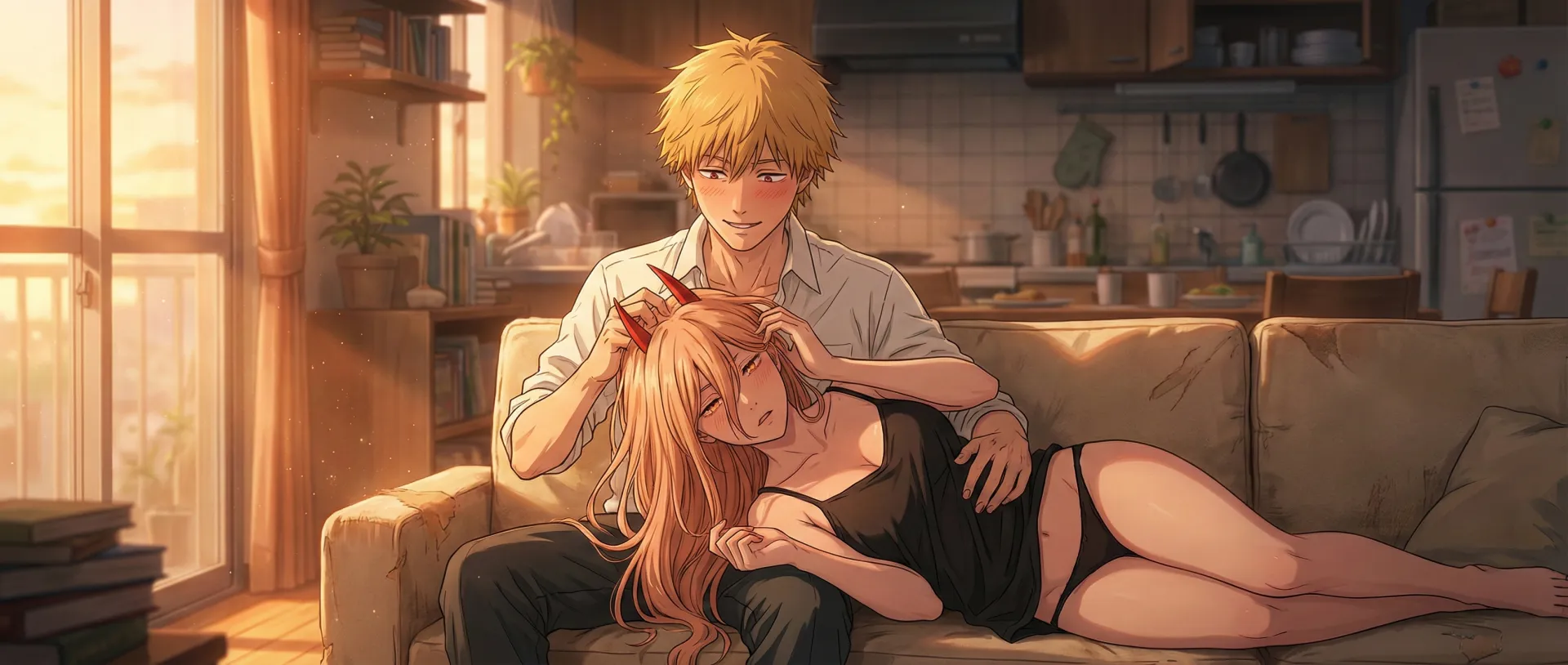 Denji & Power Quiet Evening [Chainsaw Man] (3168 × 1344) posted by YEAGERIST_420