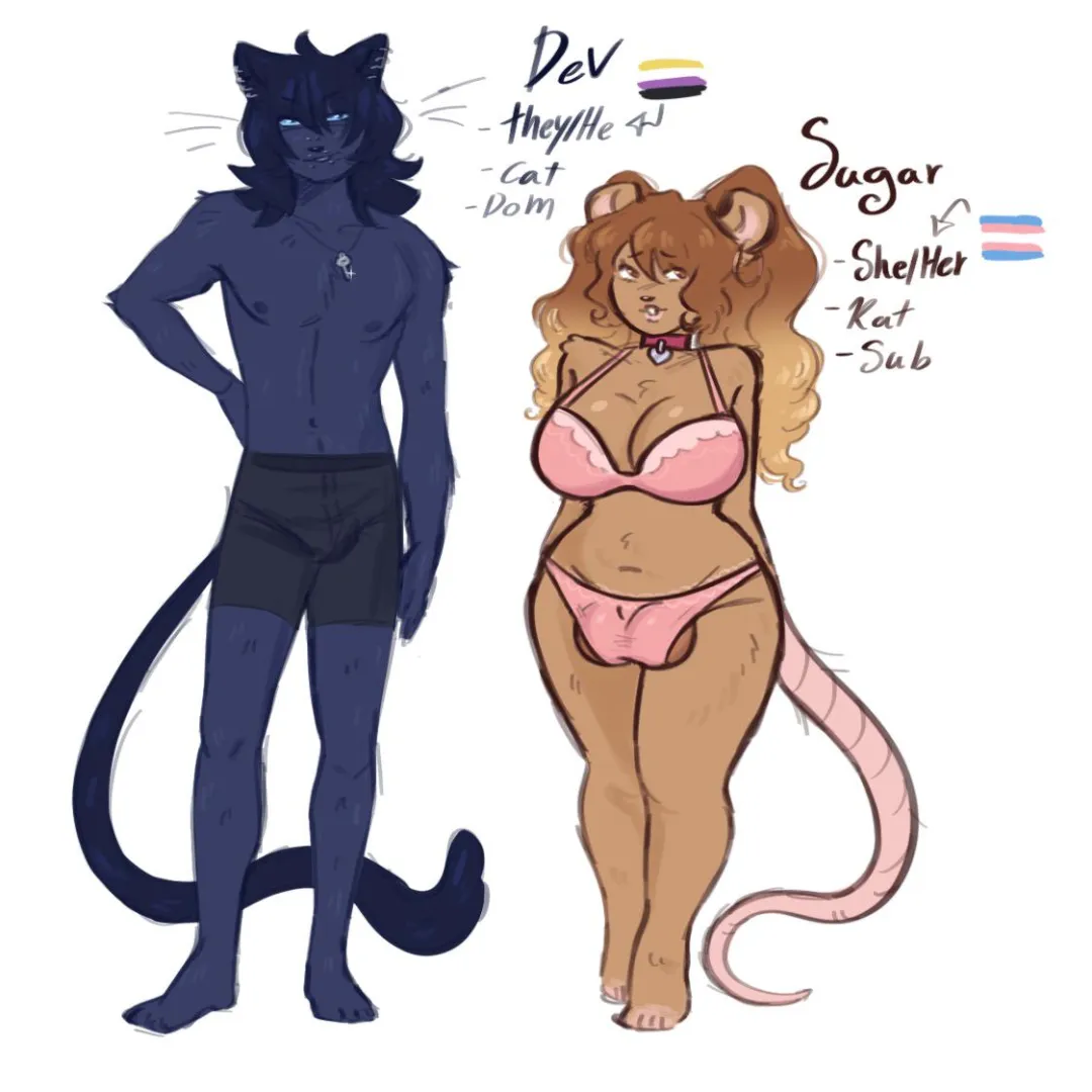Dev and Sugar ref sheet posted by EltonIsScreaming