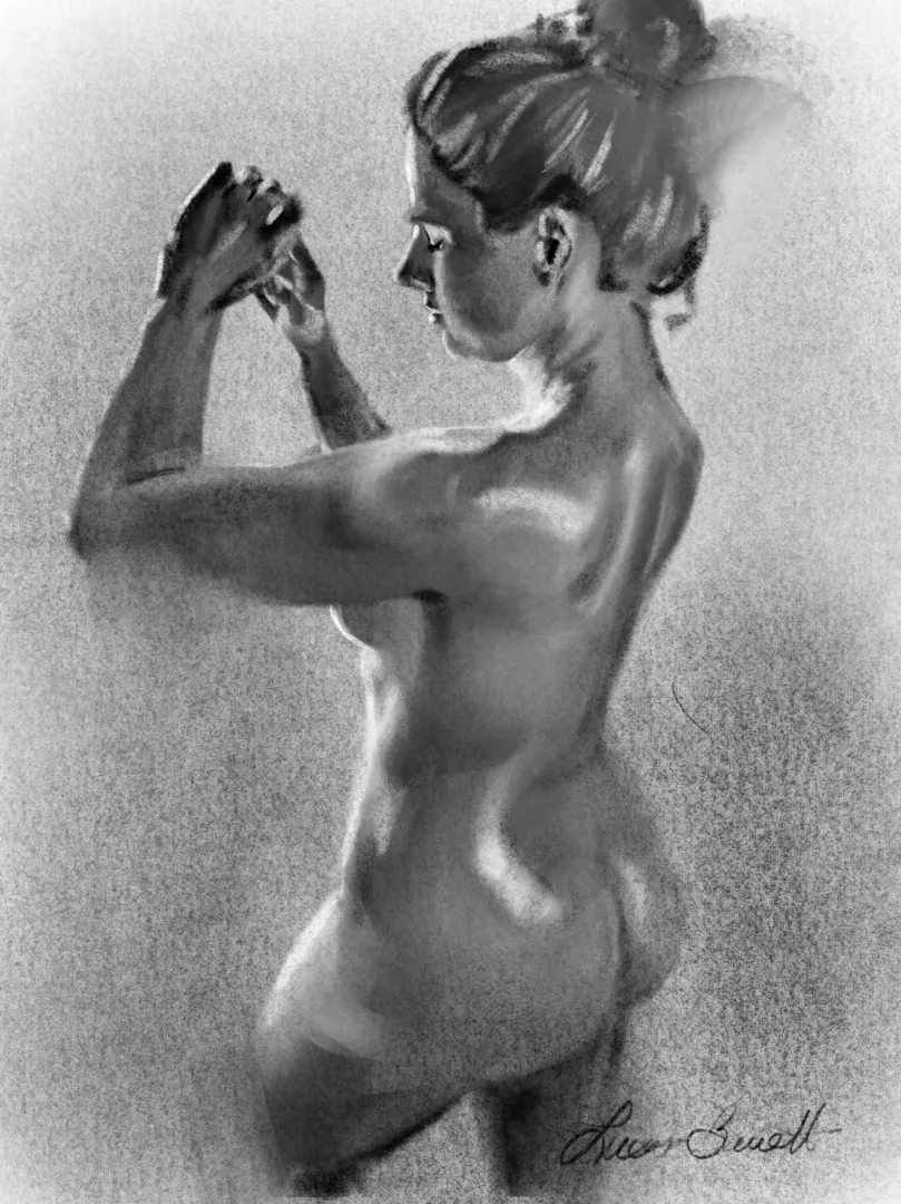 Digital charcoal study of CaitlynSway posted by ssacul37