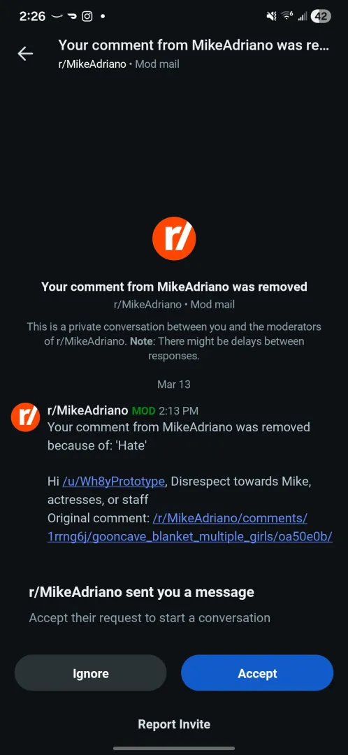 Dirty Mike himself tried to silence me! posted by Wh8yPrototype