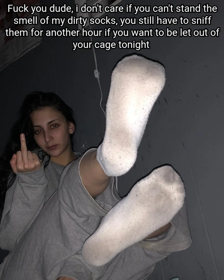 Dirty socks chastity femdom caption [femdom] [socks] posted by Moist_Supermarket_32