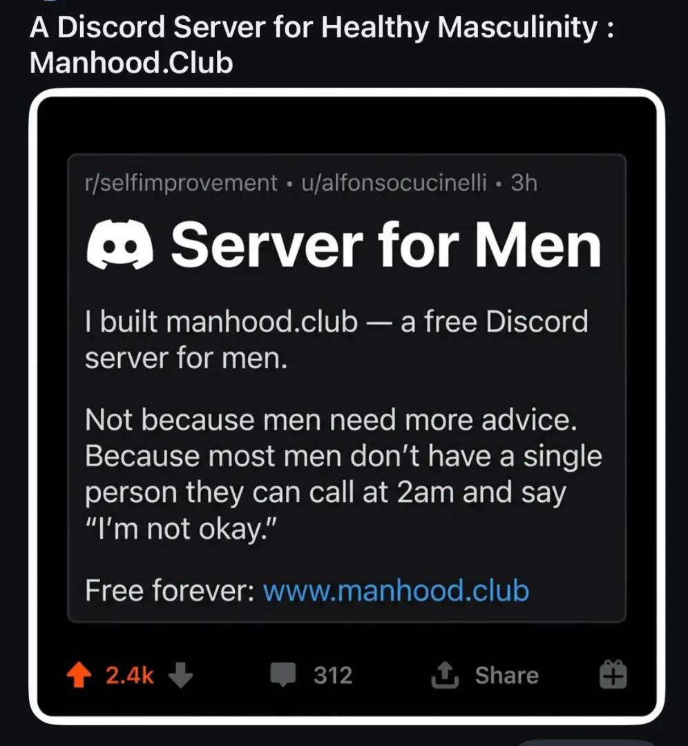 discord server just for the fellas posted by cuckmold