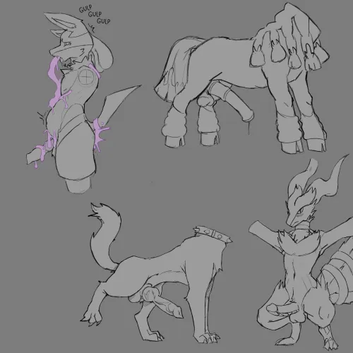 Draft test (art by me) (feral) [M] by iveldudefox