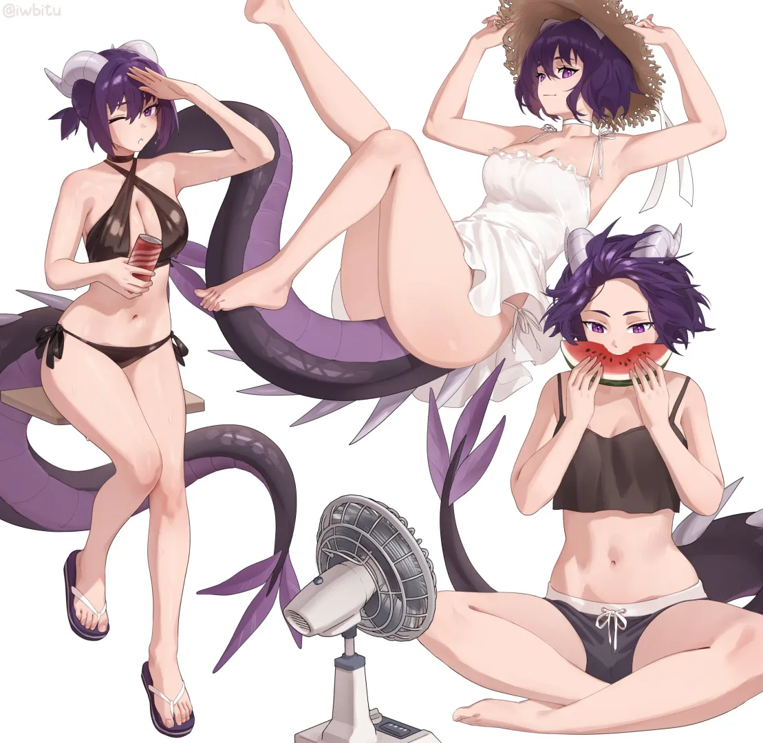 dragon girl in bikini & flip-flops posted by cold_stew