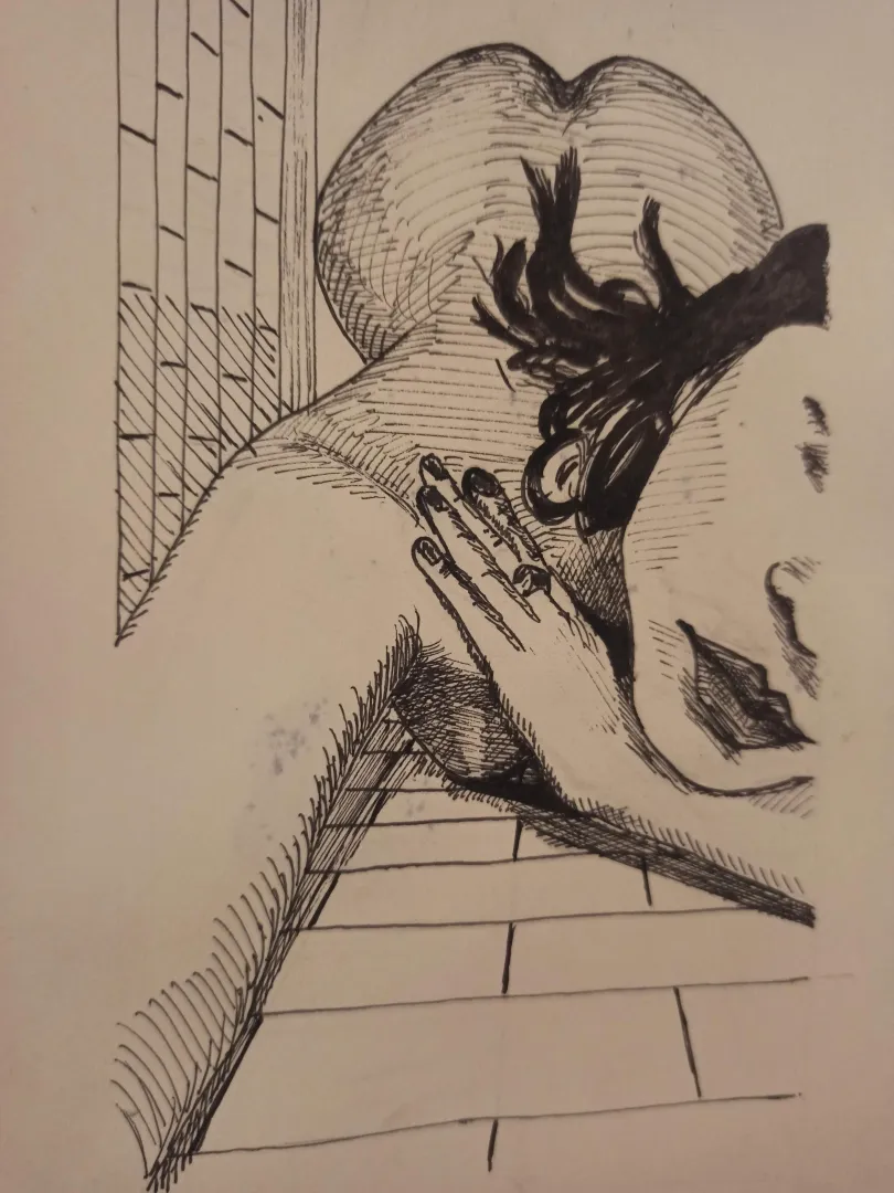 Dripping in the shower, inkpen posted by Piwi_Q