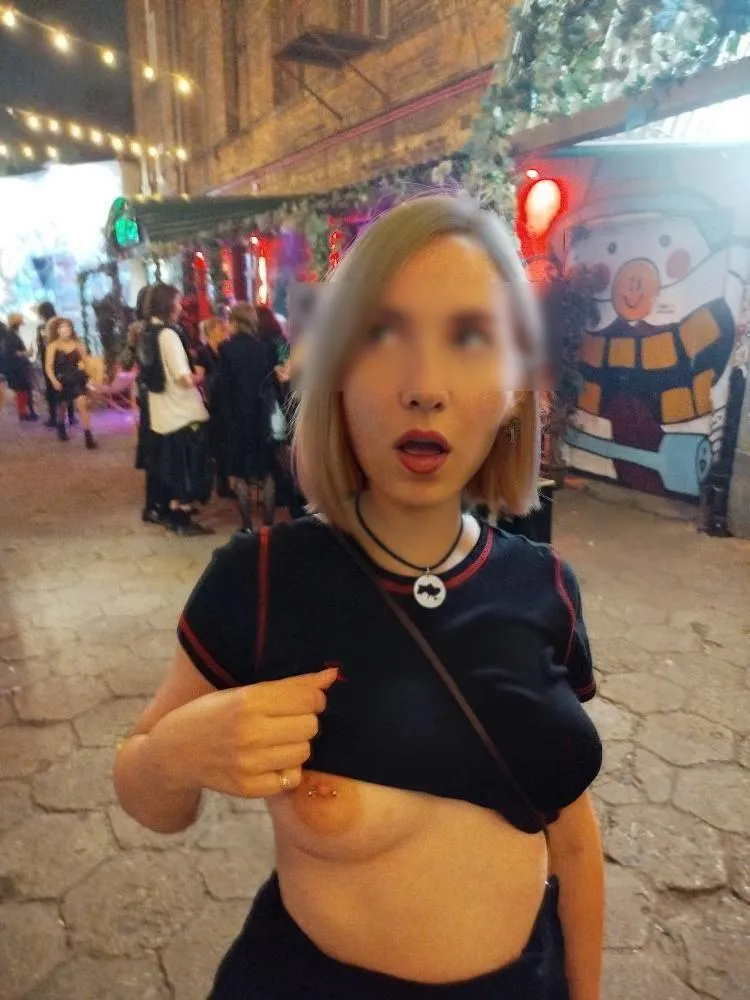 Drunk nights, tits out in the crowd! posted by Skirt_and_Sin