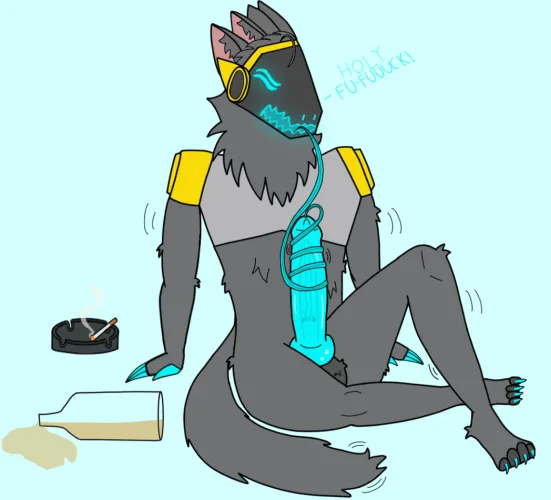 Drunk proto doing the silly (art by me) by D_1th