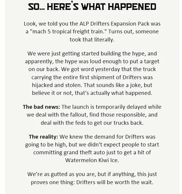 Either wild story or just more marketing... posted by PeteDub