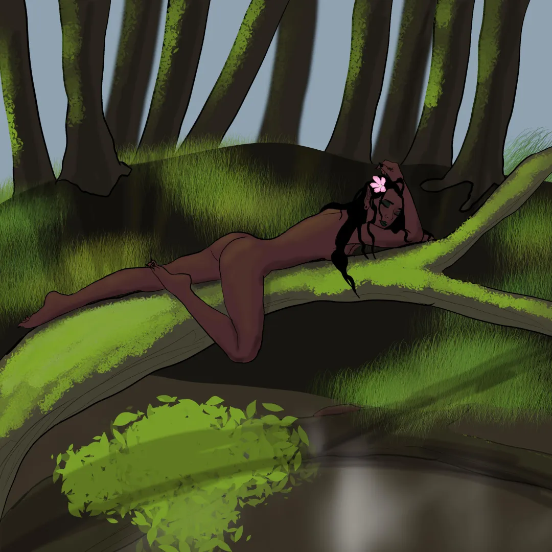 Elf Relaxing On A Branch by Me [OC] posted by _isaidiwasawizard_