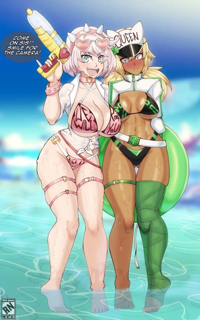 Elphelt and ramlethal beach hangout posted by Dull-Egg4804