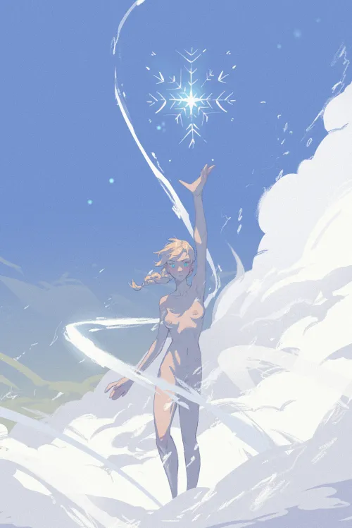 Elsa charging her powers by No-Construction1679