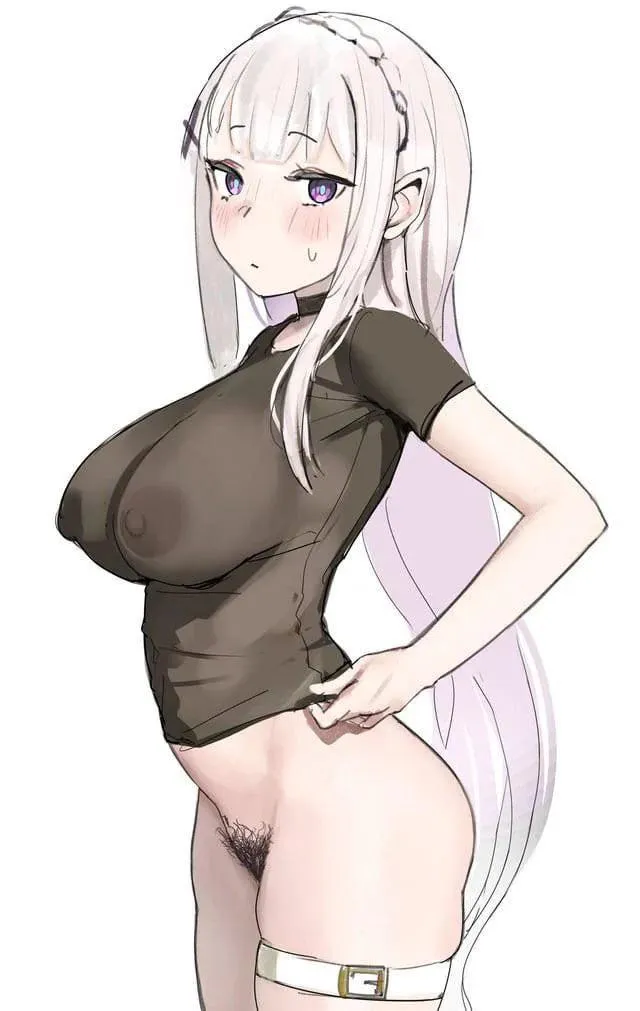 Emilia in a see-through shirt (Re:Zero) posted by xMoonPetite_