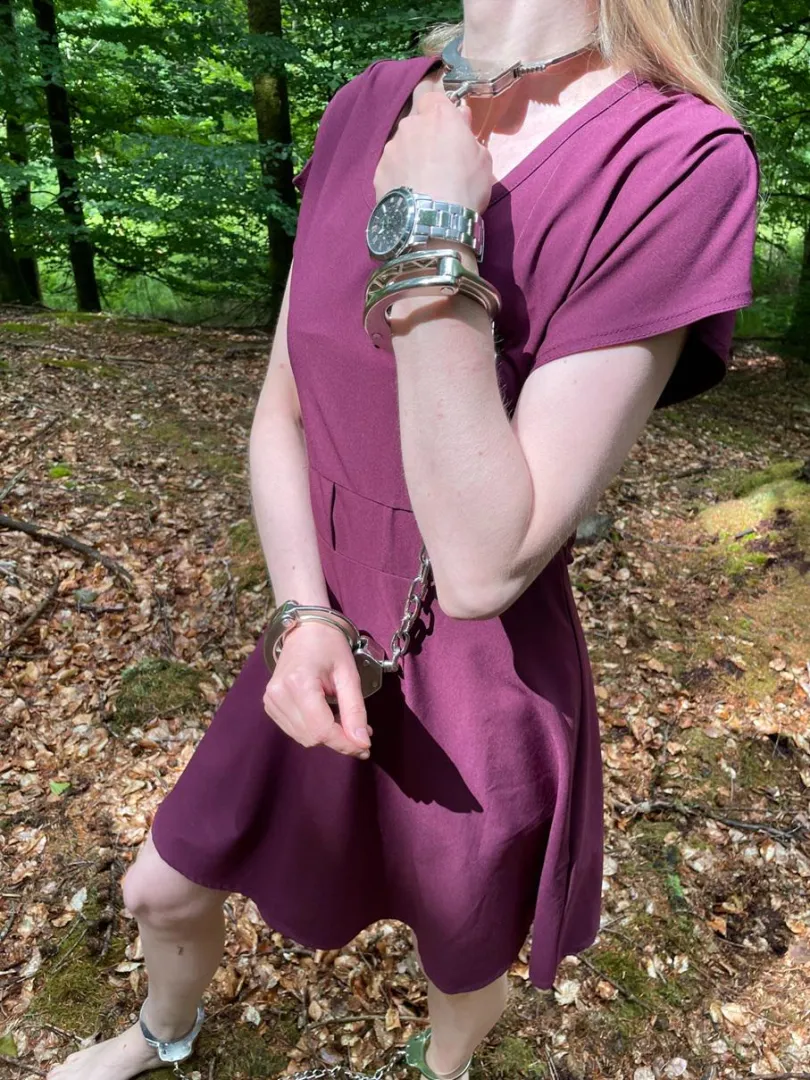 Enjoying my chains in the sun posted by JessicaShackled