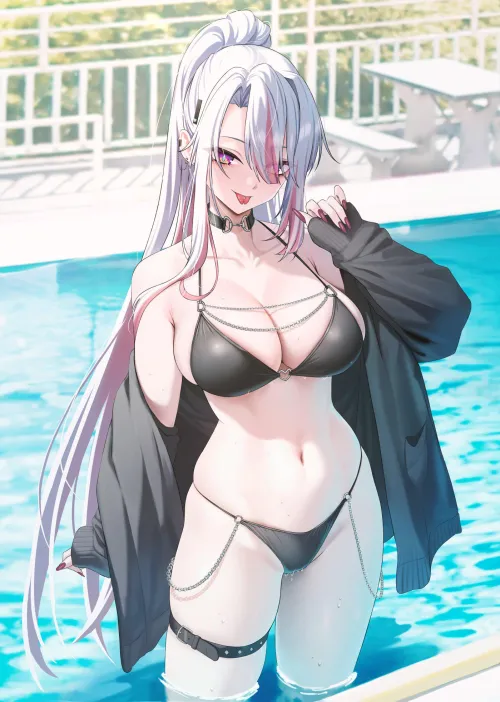 Enjoying the Pool [Artist's Original] by WoolsonDaSheep