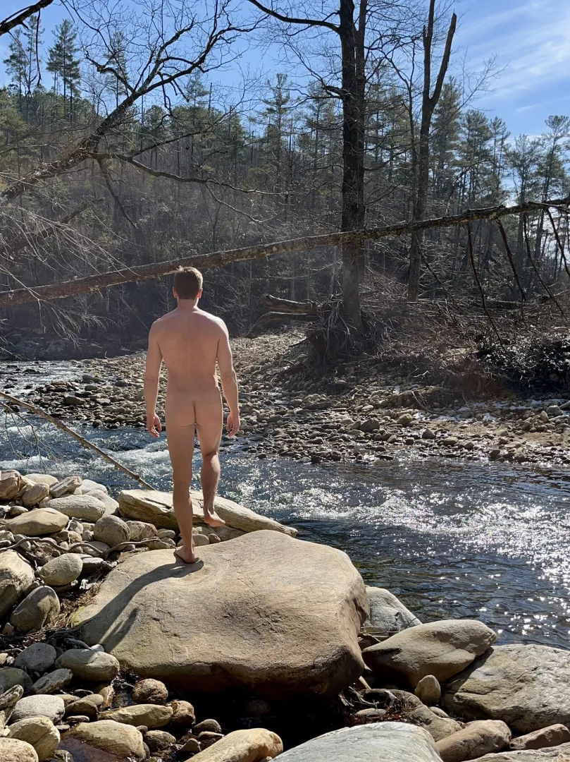 Enjoying the riverbed before the long hike out posted by bareassadventures