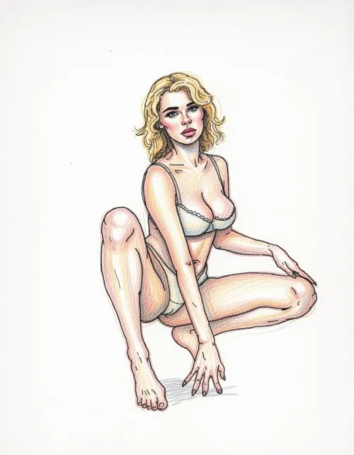 European lingerie model by fxalbert