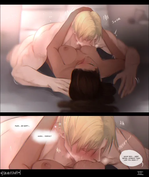 Every girl deserves a good boy who sucks her tiddies like they're sacred :3 art by @shimisstuff by yersiniapestis273