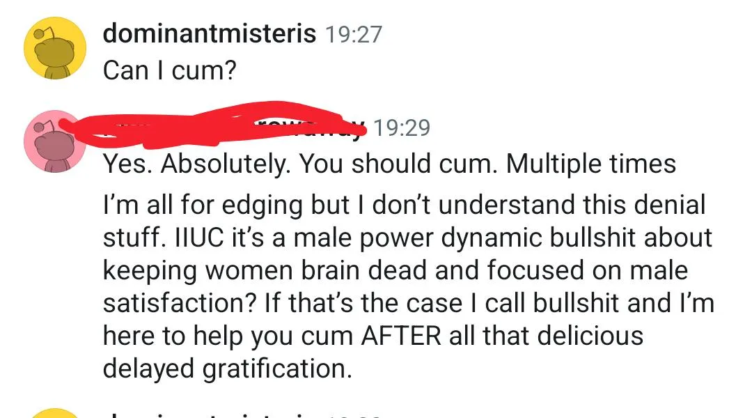 explain to him why I should be in denial posted by dominantmisteris