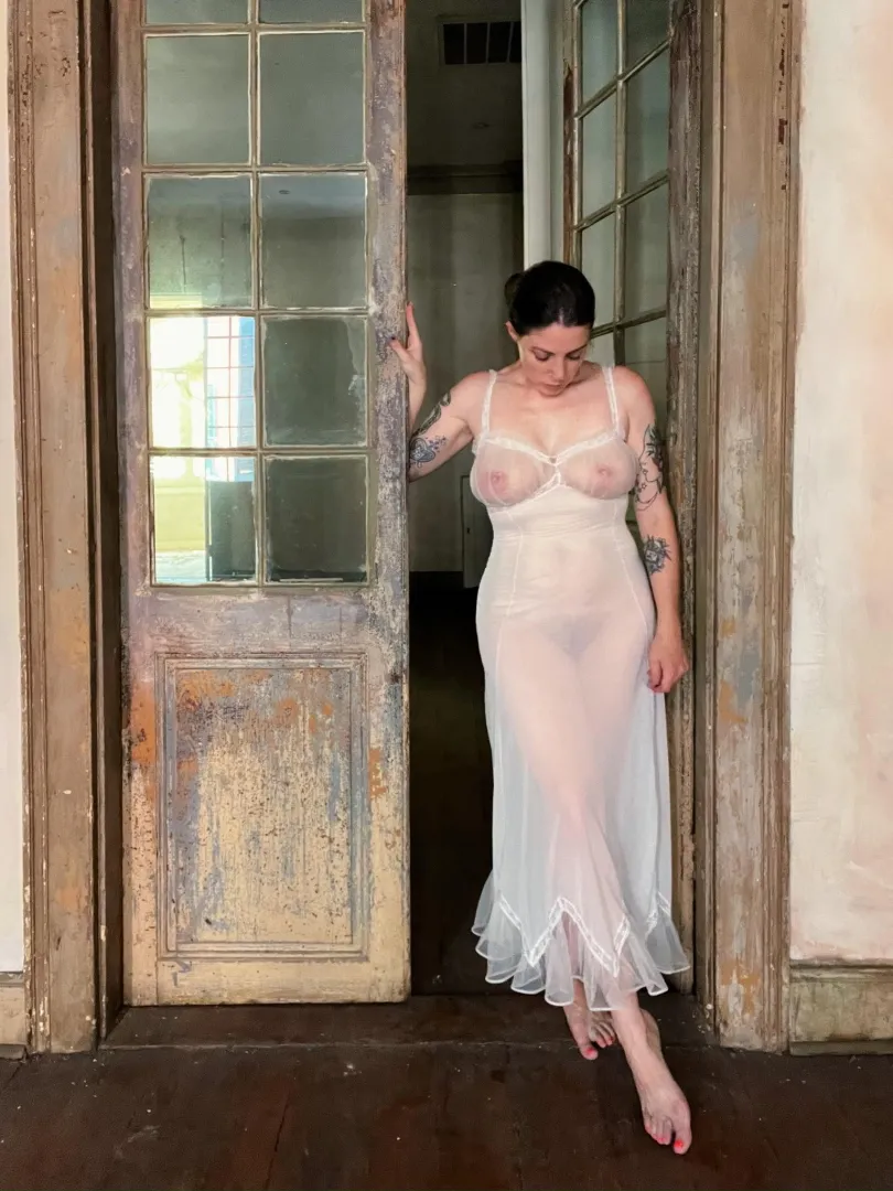 Explored an abandoned house in this sheer dress posted by PrettySadieReed