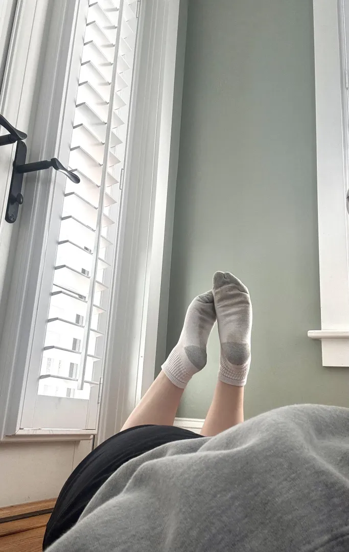 [F] post workout dirty socks .. I'm all dirty & sweaty now... posted by ToeTallyPolished