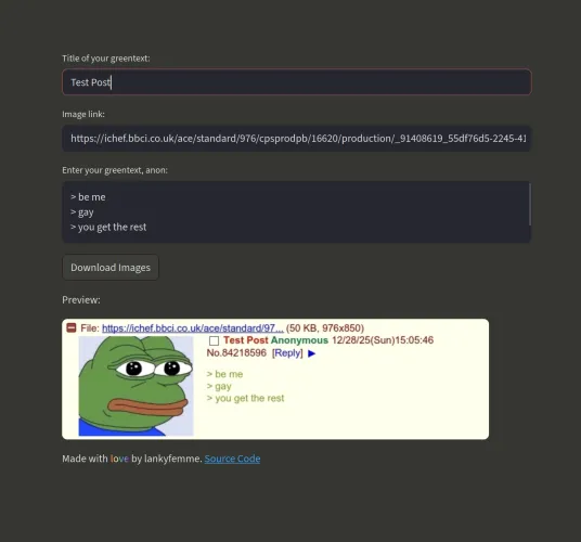 Fake 4chan Post Generator by lankyfemme