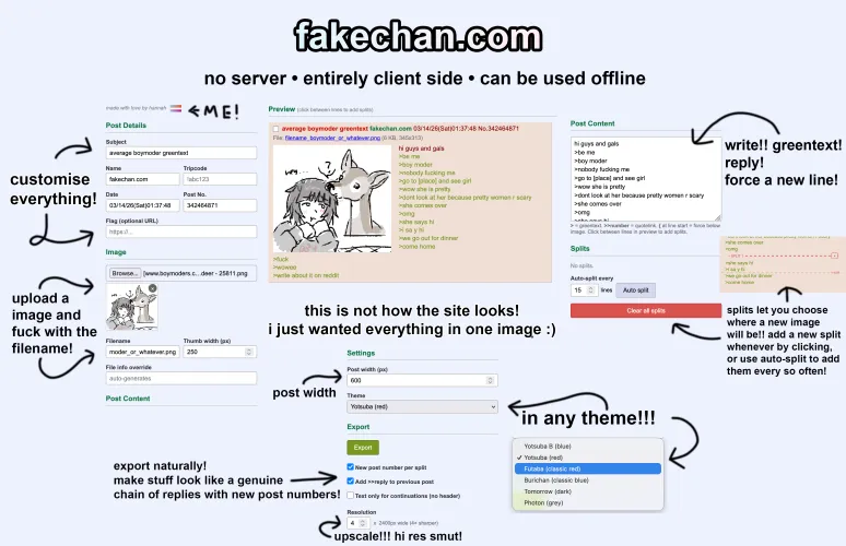 fakechan.com !! turn ur larps into a realistic series of 4chan posts!! by hyperlarper