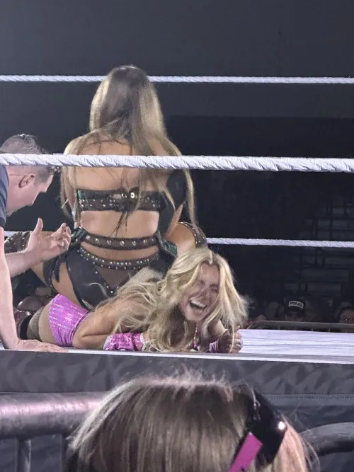 Fallon Henley sitting her ass on a poor jobber at an NXT live event by MoistWeb4046