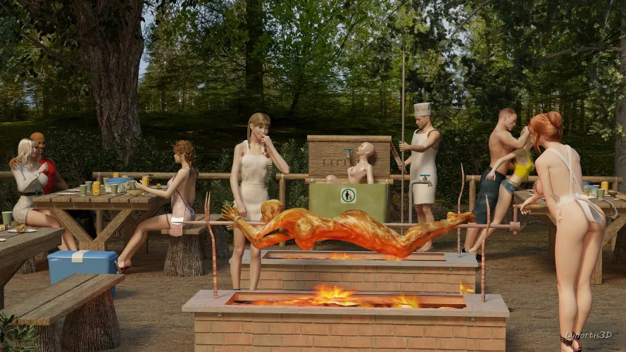 Family gathering at the Dolcett City BBQ Park by Lyno3D