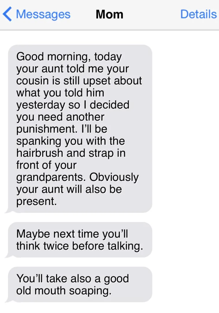 family gathering spanking: update posted by Best_Reserve_4095