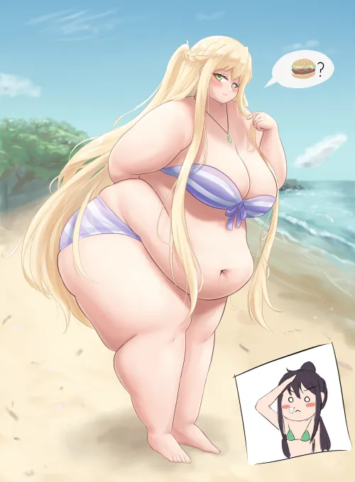 Fat girl at beach (TheBreadGuardian) by shader0103