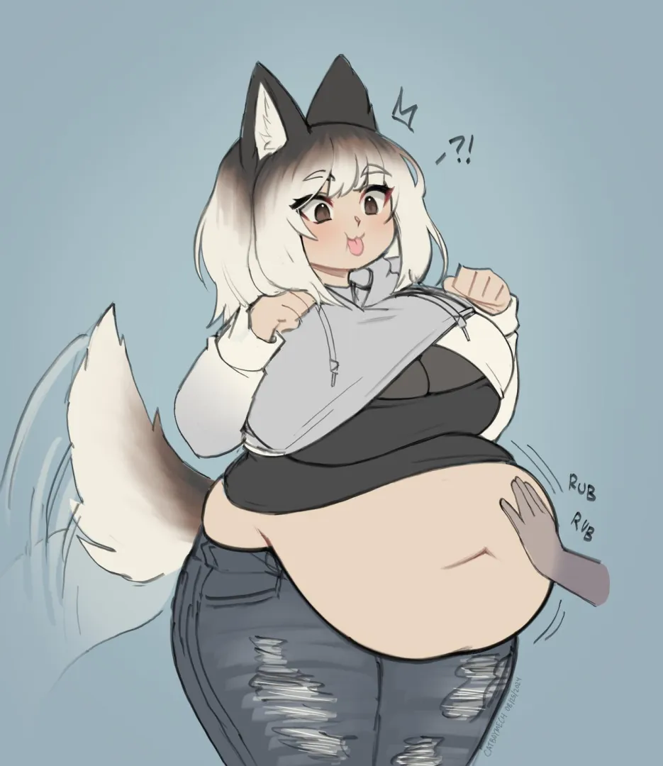 Fed catgirl (Catboymech) posted by shader0103