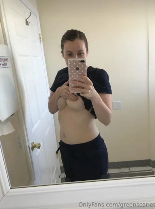 Feeling super frisky at work. Check me out - Greenscarlet by Scrublife212