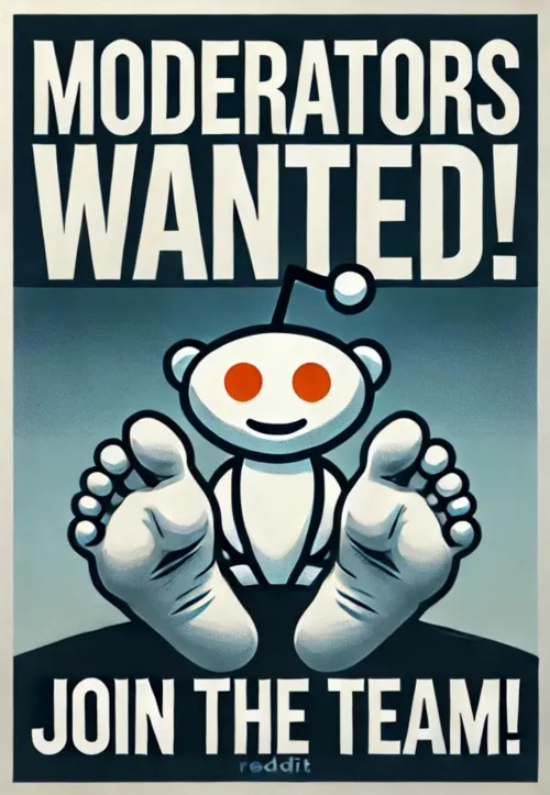 Feet Admirers is looking for a passionate moderator. Send a mod mail and tell why do you want to moderated FeetAdmirers!!! by MadDickson