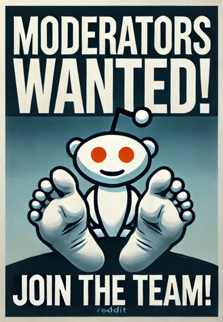 Feet Admirers is looking for a passionate moderator. Send a mod mail and tell why do you want to moderated FeetAdmirers!!! posted by MadDickson