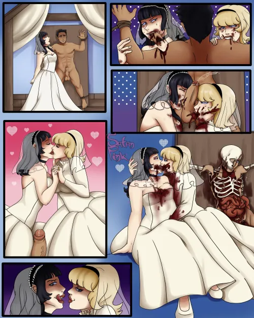 Femcan comic (FxF)(male prey) (guro) by SatanPink666