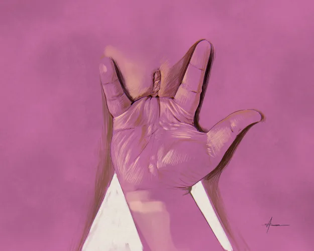 Fingers in, sketch by me by arca_num_