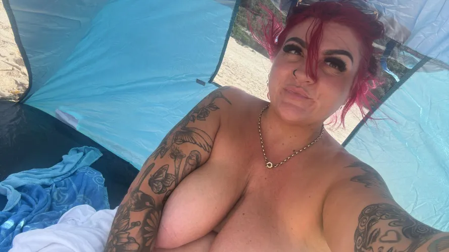 First time at the nude beach Aus by Missbluey123