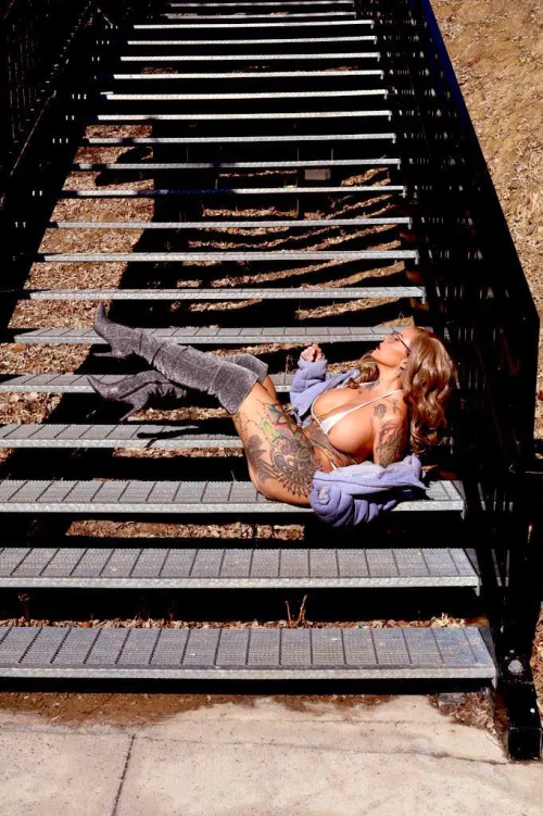 Fishnet bikini and sunshine by Heathurstarr11