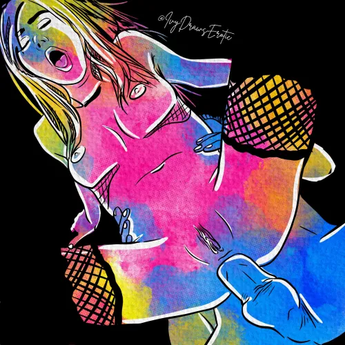 Fishnet & Fluorescent Lust by me by IvyDraws