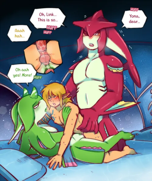 Fishy Threesome (Commission) by DarkChibiShadow